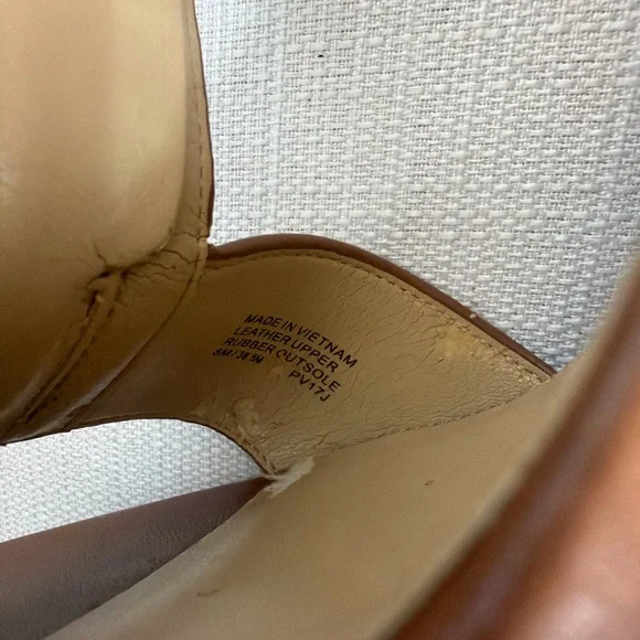 Michael Kors Brown Leather Front Zip Block Heel Sandals Size 8(B94)”✨ - Picture 10 of 11